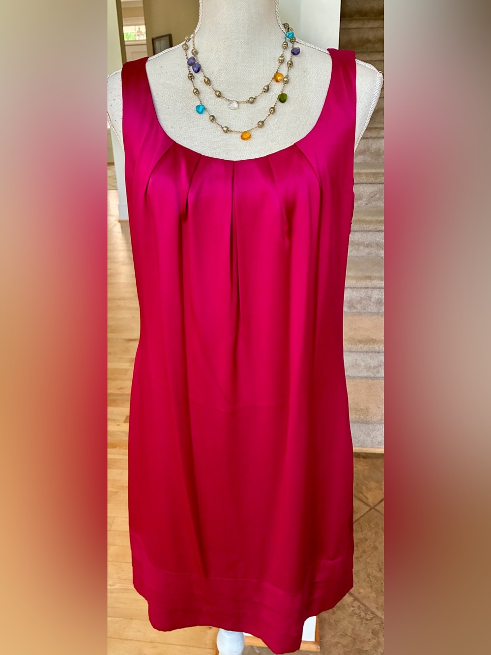 Ann Taylor Berry /Magenta Sleeveless Silk Dress